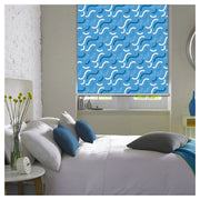 Ocean Blue Organic Shapes Window Roller Shade